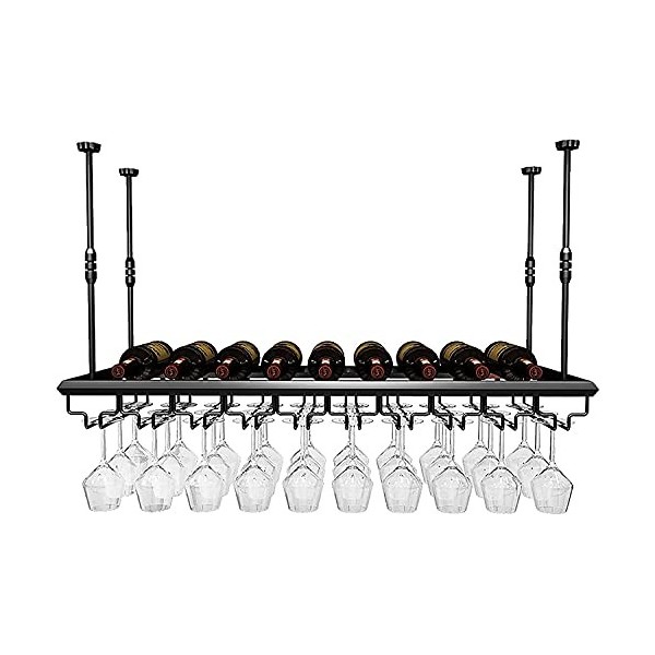 ELzEy Casier à vin Suspendu en métal, étagère à Bouteilles de vin Rouge en Fer/Support à Tasses à vin Suspendu, Hauteur de fl
