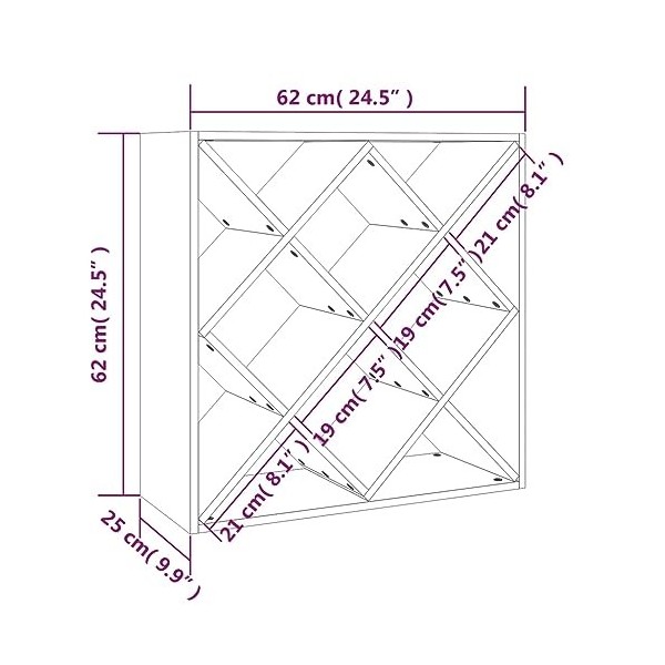 TEKEET Armoire à vin et spiritueux en pin massif Blanc 62 x 25 x 62 cm