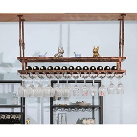 Casier à vin, bar, restaurant, casier à verres à vin, support à vin rouge en bronze pour la maison, à lenvers pour les resta