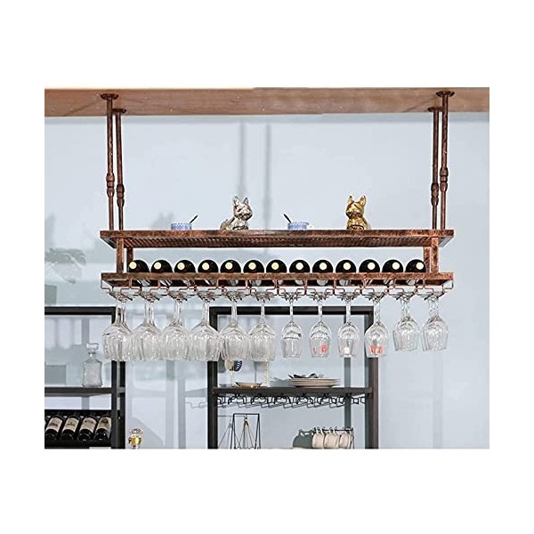 Casier à vin, bar, restaurant, casier à verres à vin, support à vin rouge en bronze pour la maison, à lenvers pour les resta