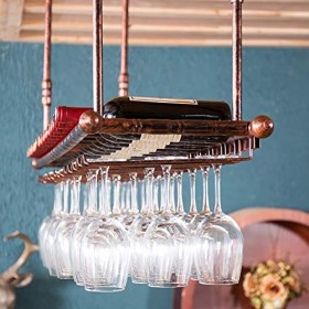 80X30Cm Casier À Vin Ménage Suspendu Casier À Vin Européen Décoration De Bar Créatif À lenvers Porte-Gobelet Décoration De N
