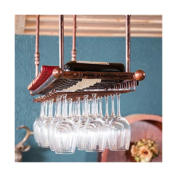 80X30Cm Casier À Vin Ménage Suspendu Casier À Vin Européen Décoration De Bar Créatif À lenvers Porte-Gobelet Décoration De N