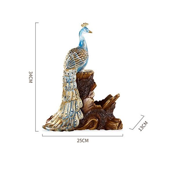 Kronleuchter Noble Bleu Paon Casier À Vin en Résine Artisanat Créativité Personnalité De Bureau Ornements Salon Cabinet À Vin