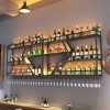 ATHUAH Casier à vin Mural avec Support en Verre, étagères flottantes pour unité de Bar avec lumière LED, Support de Bouteille