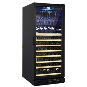 QHYXT Armoire à vin à température constante, Armoire à vin silencieuse à Porte en Verre de très Grande capacité