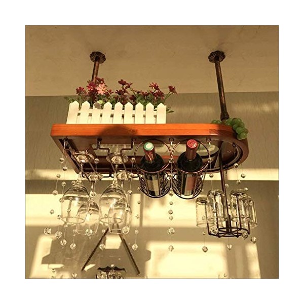 ArtRay Casier à vin/Porte-Verre à vin Suspendu en Fer Vintage/Bar à Maison créatif/Casier à vin Taille: 100 à 28 cm Taille: