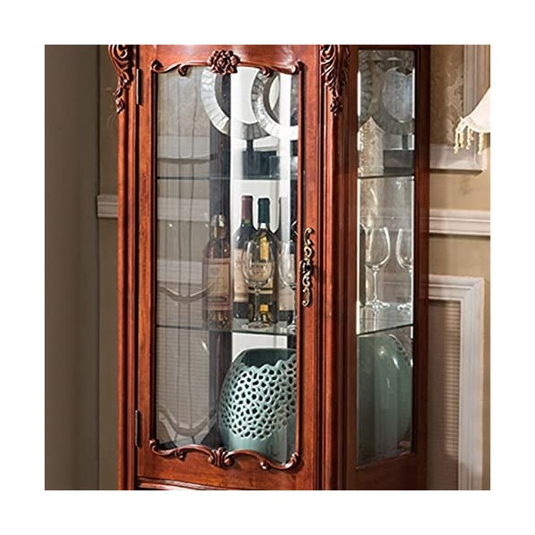 ROLTIN Armoire à vin Petite Armoire à vin européenne Petite Armoire à vin en Bois Verre Armoire à vin Courte Armoire de Salon
