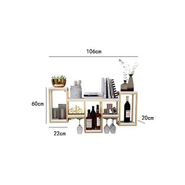 Supports à verres à pied Support mural pour bouteille de vin suspendu en métal Casier à vin mural Support pour verre à vin su