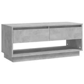 Meuble TV Gris béton 102x41x44 cm Aggloméré - Meuble Chambre, Support Télé pour Salon Salle à Manger Chambre, Style Industrie