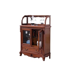 Casier à vin Autonome en Verre, Cave à vin Vintage avec 2 tiroirs et Portes, Parfait pour Les Amateurs de vin, Cave à vin, dé