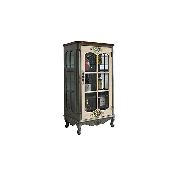 Casier à vin autoportant Armoire à vin de Ferme, Vitrine en Verre à Porte Unique, Armoire à vin de Stockage A 