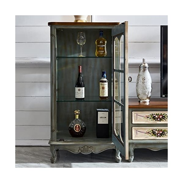 Casier à vin autoportant Armoire à vin de Ferme, Vitrine en Verre à Porte Unique, Armoire à vin de Stockage A 