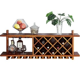 Générique Cave à vin Murale en Bois Massif | Casier à vin | Porte-Verre à vin Suspendu | Porte-Verres à Pied | Porte-Bouteill