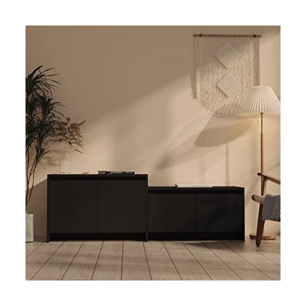 VEEKI Meuble TV, Meuble TV Suspendu, Meuble TV Blanc, Meuble TV Industriel, Meubles de Salon, Salon, Chambre, Cadre en Acier,