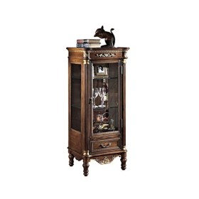 Casier à vin autoportant Armoires à vin avec Portes en Verre Vitrines en Verre de Salon à 3 Niveaux, armoires de Bar sur Pied