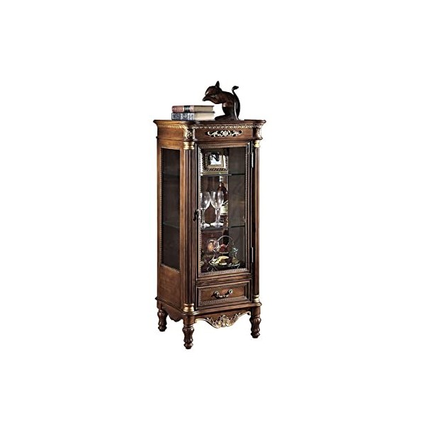 Casier à vin autoportant Armoires à vin avec Portes en Verre Vitrines en Verre de Salon à 3 Niveaux, armoires de Bar sur Pied