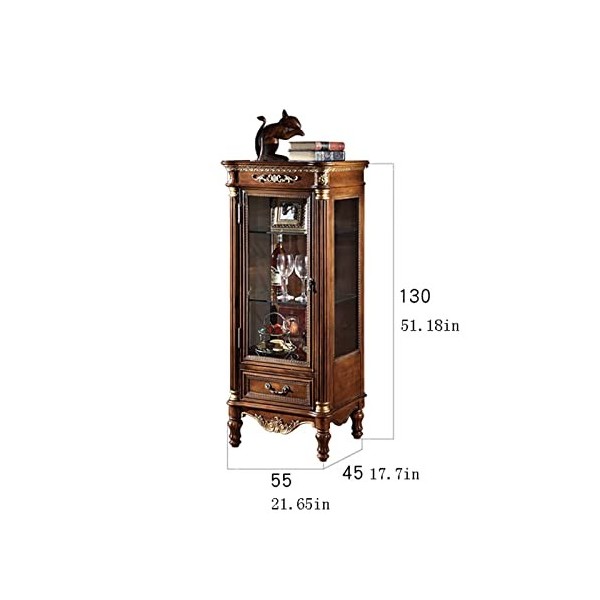 Casier à vin autoportant Armoires à vin avec Portes en Verre Vitrines en Verre de Salon à 3 Niveaux, armoires de Bar sur Pied