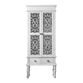 Casier à vin autoportant Armoire à vin Vintage avec 2 tiroirs et Portes, vitrine de Rangement de Bar sculpté ajouré, Armoire 