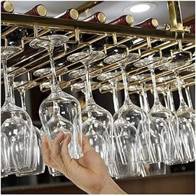 Casier à vin suspendu au plafond avec étagère en verre, casier à vin en acier inoxydable, casier à verres à vin de bar, casie