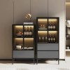 Wine Cabinet Armoire à vin de Luxe légère, Moderne et Simple, Armoire latérale pour la Maison, Petite vitrine en Verre, Armoi