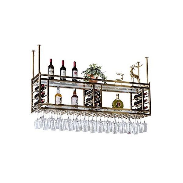 Casiers à vin Casier à vin Organisateur de vin Casier à verres à vin Casier à vin inversé Simple Fer Suspendu Casier à verres