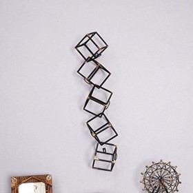 ShiSyan Étagère à vin murale carrée en métal - Étagère à vin murale à suspendre - Rafraîchisseur de vin créatif à cinq étages