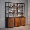 ACIYD Meuble de Bar Buffet Buffet de Luxe avec Rangement Racque à vin rétro en Bois Massif Cabinet de vin de Style Industriel
