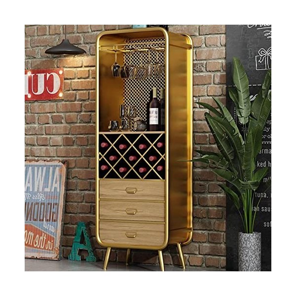 Armoire à vin Armoire de Bar à vin multifonctionnelle Armoire à vin du Sol au Plafond Buffet Casier à vin Vintage Restaurant