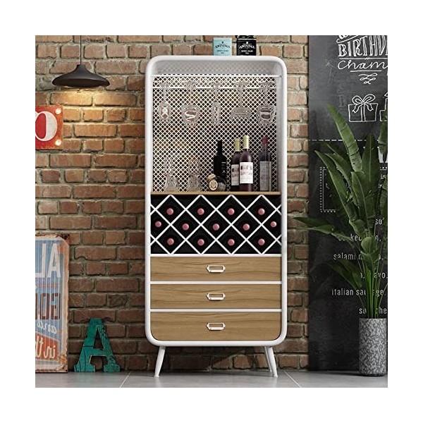 Casier à vin Armoire à Alcool multifonctionnelle Armoire à vin du Sol au Plafond Buffet Casier à vin Vintage Restaurant en Fe