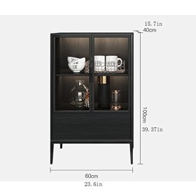 Casier à vin autoportant Armoire à vin à Double Porte avec lumières LED, Buffet Armoire de Rangement Moderne idéale pour Bar,