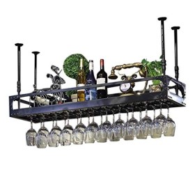 Étagères flottantes pour bar, casier à vin, support mural suspendu, support de verre à vin, hauteur réglable, rustique, porte