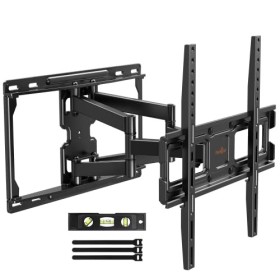 Perlegear Support TV mural, support TV orientable et inclinable pour téléviseurs plats et incurvés de 26 à 65 pouces, support