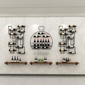 Casier à vin Mural Industriel, casier à vin Mural, présentoir à vin Mural en métal Moderne, casiers à vin fixés au Mur avec S