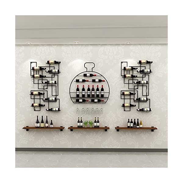 Casier à vin Mural Industriel, casier à vin Mural, présentoir à vin Mural en métal Moderne, casiers à vin fixés au Mur avec S