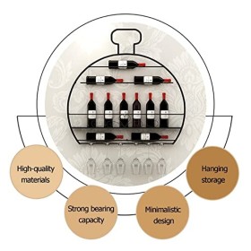 Casier à vin Mural Industriel, casier à vin Mural, présentoir à vin Mural en métal Moderne, casiers à vin fixés au Mur avec S