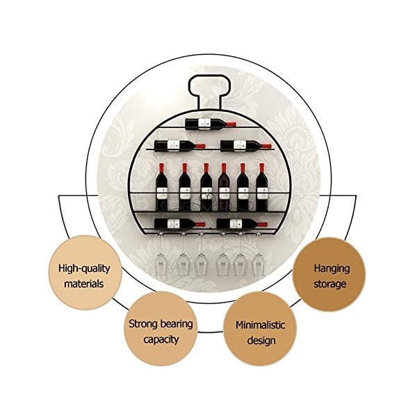 Casier à vin Mural Industriel, casier à vin Mural, présentoir à vin Mural en métal Moderne, casiers à vin fixés au Mur avec S