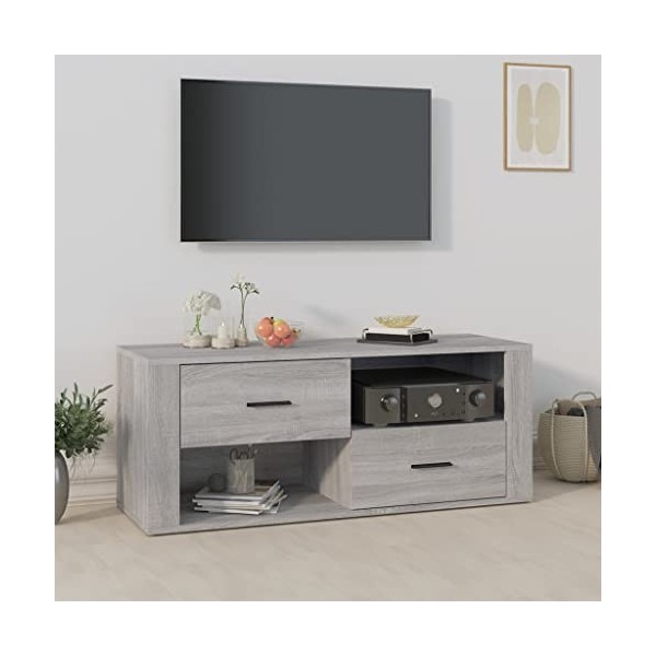 WREWING Meuble TV,Support pour Téléviseur Jusqu’à 50-80 Pouces,Table Télé avec Étagères Réglables,Bas Table TV Support de Tél