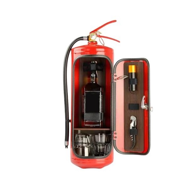 FASSME Extincteur fantaisie – Mini bar pour les amateurs de whisky, design dextincteur, armoire à vin, décoration de bureau,