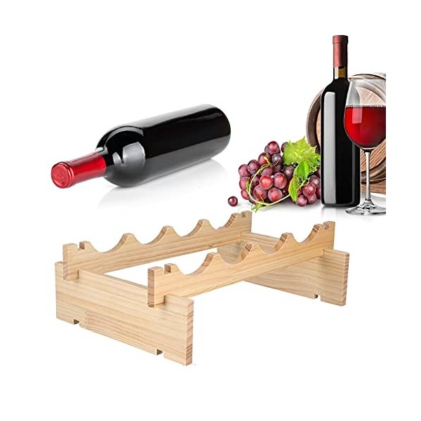 Casier à Vin en Bois, Porte-Bouteille De Vin, Casier à Vin Professionnel pour 4 Bouteilles De Vin, Présentoir De Stockage De 