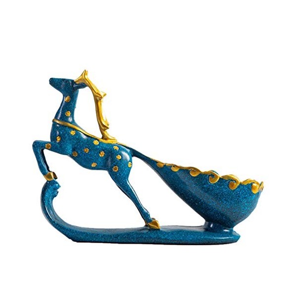 Jzoowar RéSine Artisanat TraîNeau Cerf Casier à Vin Maison Salon Armoire à Vin Casier à Vin DéCoration Cadeaux