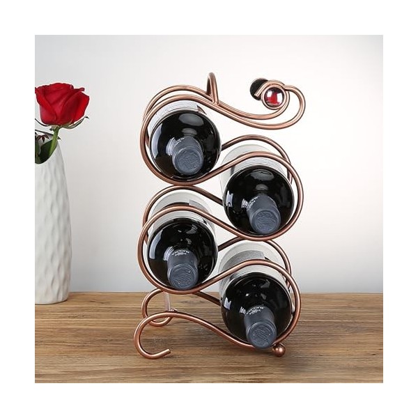 Casier à vin avec des lignes simples peut accueillir 2/4/6 bouteilles de vin Le casier à vin de bureau permet déconomiser de