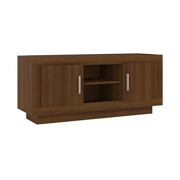 vidaXL Meuble TV Armoire Basse Centre de Divertissement Armoire Stéréo Salon Salle de Séjour Intérieur Blanc 102x35x45 cm Boi