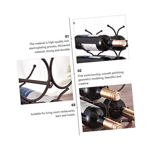 PRETYZOOM 1 Pc Casier à vin en Fer casier à vin en Fil de Fer Support de Stockage de Bouteille de vin décoration de Maison Ti