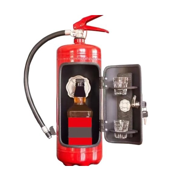 ZZPXMY Armoire à vin Mini-Bar avec extincteur, boîte à vin créative et Originale, Armoire à vin en métal, système de Stockage