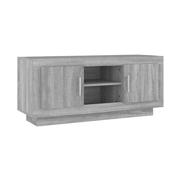 vidaXL Meuble TV Armoire Basse Centre de Divertissement Armoire Stéréo Salon Salle de Séjour Intérieur Blanc 102x35x45 cm Boi