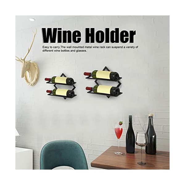 XHTLLO Casier À Vin, Peinture en Aérosol en Fer Léger, Comptoir de Casier À Vin Facile À Retirer, Petit Casier À Vin À Double