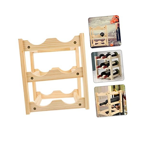 Zerodeko Casier à Vin Petit Présentoir Étagère à Vin en Bois Présentoir à Vin en Bois Présentoir à Bouteilles Casier à Boutei