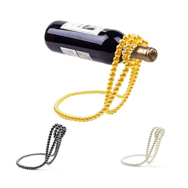 ArtRay Casier à vin en Forme de Collier de Perles, Collier de Perles artificielles casier à vin Flottant Porte-Bouteille de v