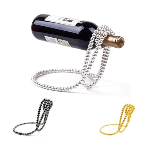 ArtRay Casier à vin en Forme de Collier de Perles, Collier de Perles artificielles casier à vin Flottant Porte-Bouteille de v