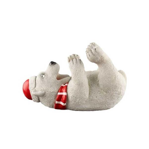 Puco Noël Bonhomme de Neige Ours Chat résine Sculpture casier à vin Ornements Maison Salon Table à Manger Armoire à vin décor